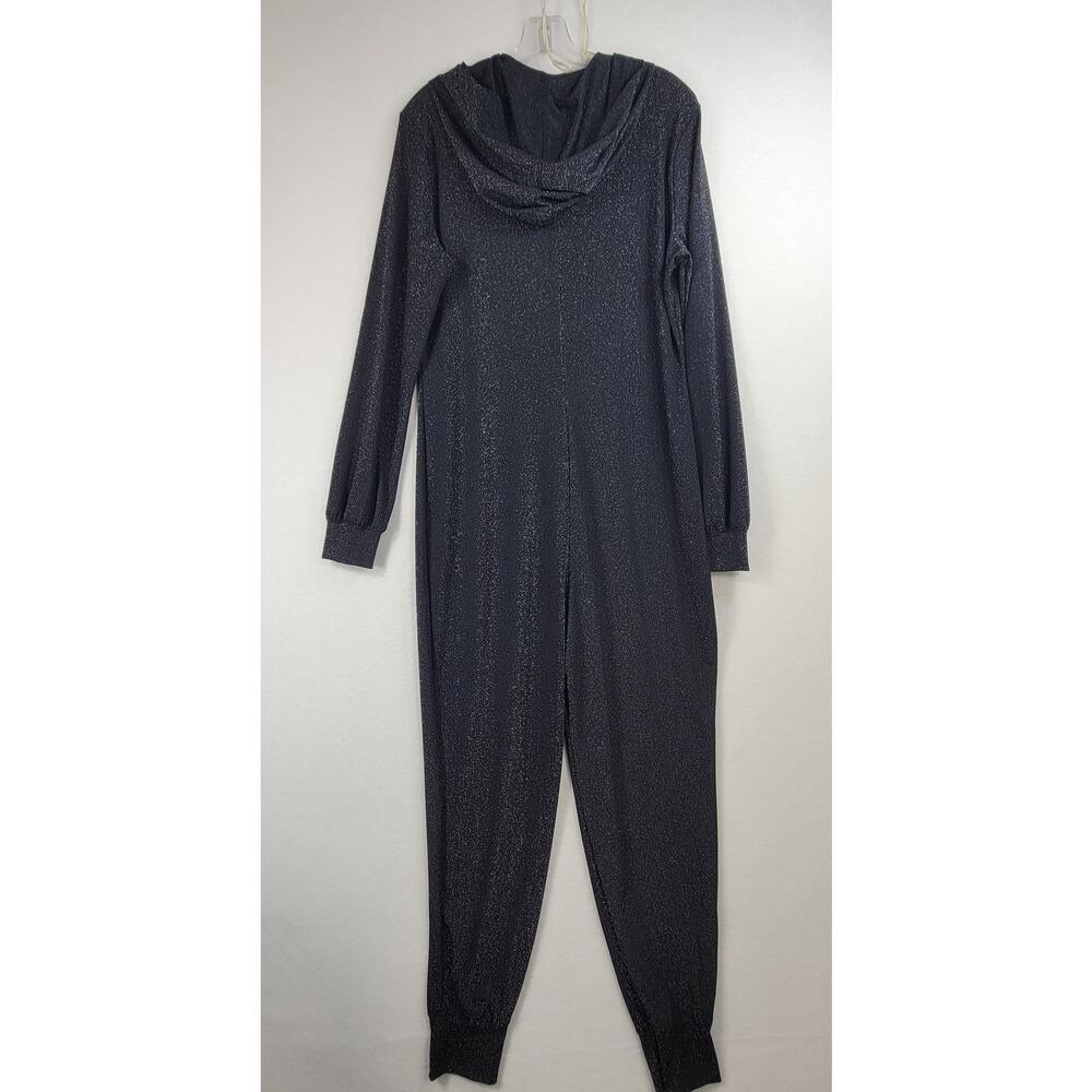 Savage x Fenty Sleep & Shine Sparkle Black Hooded Jumpsuit Women Size XL - Picture 3 of 12